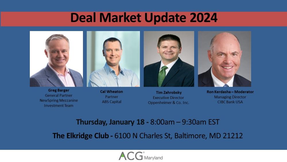 2024 MLD ACG Maryland January 2024 Deal Market Update ACG Maryland